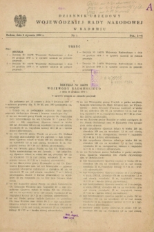 Dziennik Urzędowy Wojewódzkiej Rady Narodowej w Radomiu. 1980, nr 1 (4 stycznia)
