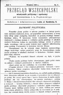 Przegląd Wszechpolski : miesięcznik polityczny i społeczny. 1899, nr 9