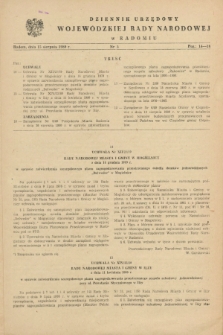 Dziennik Urzędowy Wojewódzkiej Rady Narodowej w Radomiu. 1980, nr 5 (15 sierpnia)