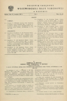 Dziennik Urzędowy Wojewódzkiej Rady Narodowej w Radomiu. 1982, nr 9 (28 września)