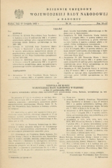 Dziennik Urzędowy Wojewódzkiej Rady Narodowej w Radomiu. 1982, nr 10 (19 listopada)