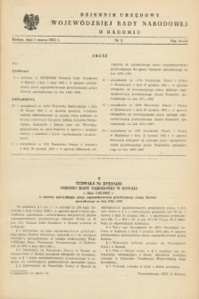 Dziennik Urzędowy Wojewódzkiej Rady Narodowej w Radomiu. 1983, nr 2 (1 marca)