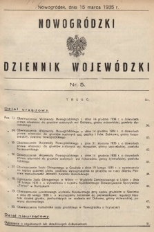 Nowogródzki Dziennik Wojewódzki. 1935, nr 5