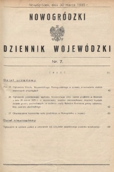 Nowogródzki Dziennik Wojewódzki. 1935, nr 7