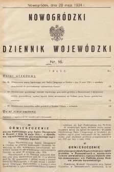 Nowogródzki Dziennik Wojewódzki. 1934, nr 16