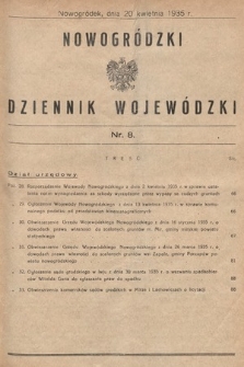 Nowogródzki Dziennik Wojewódzki. 1935, nr 8