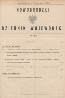 Nowogródzki Dziennik Wojewódzki. 1935, nr 10