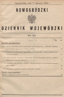 Nowogródzki Dziennik Wojewódzki. 1934, nr 22