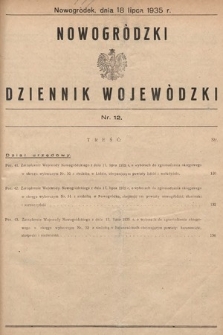 Nowogródzki Dziennik Wojewódzki. 1935, nr 12