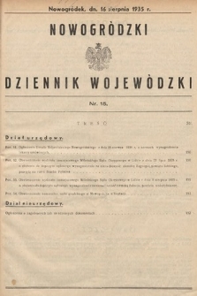 Nowogródzki Dziennik Wojewódzki. 1935, nr 15