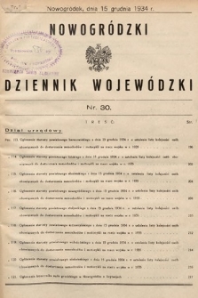 Nowogródzki Dziennik Wojewódzki. 1934, nr 30