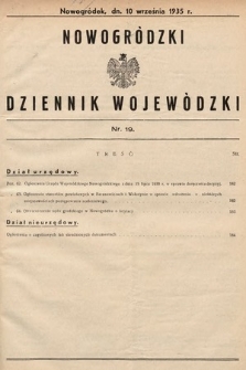 Nowogródzki Dziennik Wojewódzki. 1935, nr 19