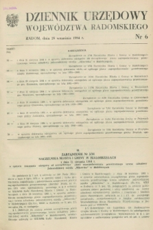 Dziennik Urzędowy Województwa Radomskiego. 1984, nr 6 (25 września)