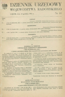 Dziennik Urzędowy Województwa Radomskiego. 1984, nr 11 (10 grudnia)