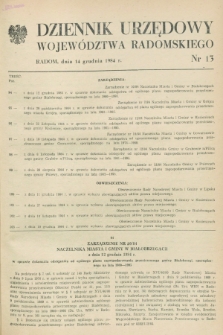 Dziennik Urzędowy Województwa Radomskiego. 1984, nr 13 (14 grudnia)