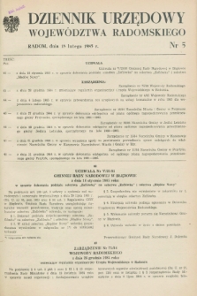 Dziennik Urzędowy Województwa Radomskiego. 1985, nr 5 (18 lutego)