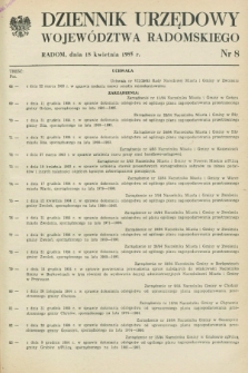 Dziennik Urzędowy Województwa Radomskiego. 1985, nr 8 (18 kwietnia)