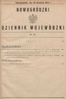 Nowogródzki Dziennik Wojewódzki. 1935, nr 21