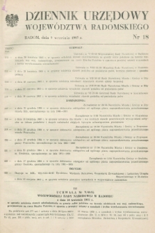 Dziennik Urzędowy Województwa Radomskiego. 1985, nr 18 (9 września)