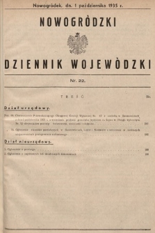 Nowogródzki Dziennik Wojewódzki. 1935, nr 22