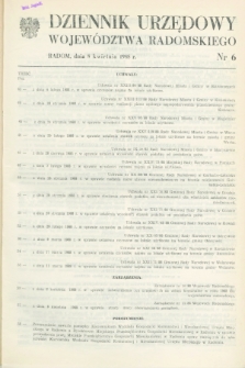 Dziennik Urzędowy Województwa Radomskiego. 1988, nr 6 (8 kwietnia)