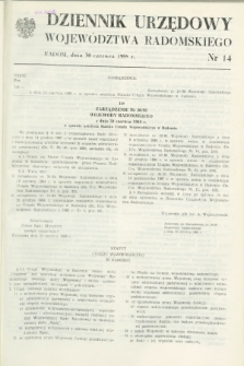 Dziennik Urzędowy Województwa Radomskiego. 1988, nr 14 (30 czerwca)