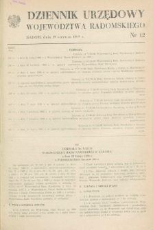 Dziennik Urzędowy Województwa Radomskiego. 1989, nr 12 (19 czerwca)