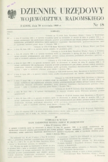 Dziennik Urzędowy Województwa Radomskiego. 1989, nr 18 (30 września)