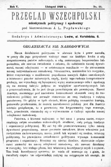 Przegląd Wszechpolski : miesięcznik polityczny i społeczny. 1899, nr 11