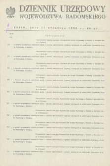 Dziennik Urzędowy Województwa Radomskiego. 1990, nr 27 (11 września)