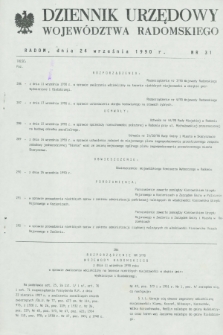 Dziennik Urzędowy Województwa Radomskiego. 1990, nr 31 (24 września)