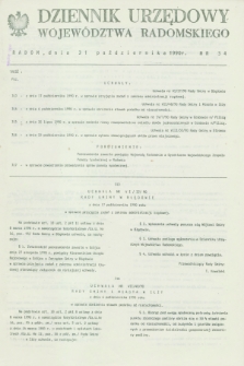 Dziennik Urzędowy Województwa Radomskiego. 1990, nr 34 (31 października)