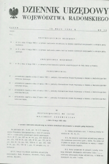 Dziennik Urzędowy Województwa Radomskiego. 1992, nr 10 (18 maja)