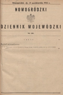 Nowogródzki Dziennik Wojewódzki. 1935, nr 26