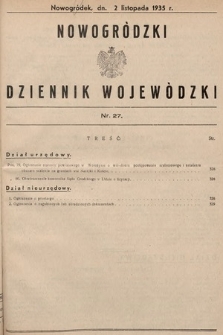 Nowogródzki Dziennik Wojewódzki. 1935, nr 27