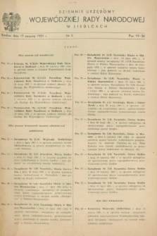 Dziennik Urzędowy Wojewódzkiej Rady Narodowej w Siedlcach. 1981, nr 3 (17 sierpnia)