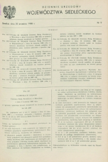 Dziennik Urzędowy Województwa Siedleckiego. 1986, nr 9 (30 września)