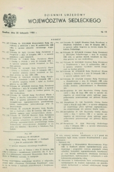 Dziennik Urzędowy Województwa Siedleckiego. 1986, nr 11 (30 listopada)