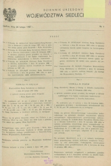 Dziennik Urzędowy Województwa Siedleckiego. 1987, nr 1 (26 lutego)