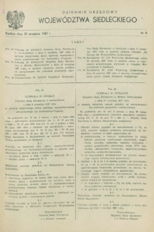 Dziennik Urzędowy Województwa Siedleckiego. 1987, nr 8 (30 września)