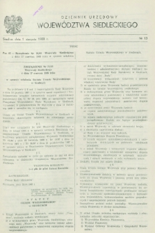 Dziennik Urzędowy Województwa Siedleckiego. 1988, nr 13 (1 sierpnia)