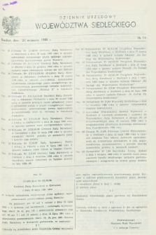 Dziennik Urzędowy Województwa Siedleckiego. 1988, nr 14 (20 września)