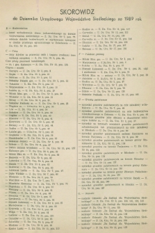 Dziennik Urzędowy Województwa Siedleckiego. 1989, Skorowidz