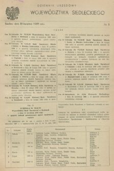 Dziennik Urzędowy Województwa Siedleckiego. 1989, nr 8 (30 kwietnia)