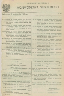 Dziennik Urzędowy Województwa Siedleckiego. 1989, nr 14 (30 października)