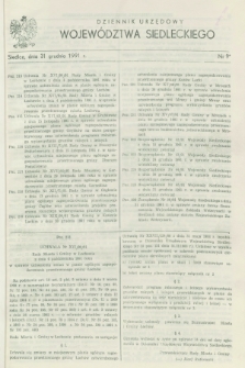 Dziennik Urzędowy Województwa Siedleckiego. 1991, nr 9 (31 grudnia)