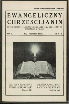 Ewangeliczny Chrześcijanin : organ Związku Słowiańskich Zborów Ewangelicznych Chrześcijan w Polsce. R.2, nr 4/5 (maj/czerwiec 1935)