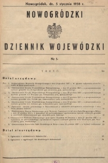 Nowogródzki Dziennik Wojewódzki. 1938, nr 1