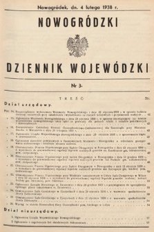 Nowogródzki Dziennik Wojewódzki. 1938, nr 3