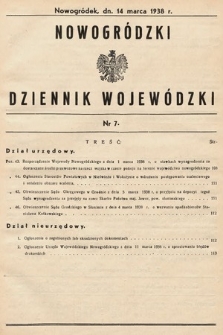 Nowogródzki Dziennik Wojewódzki. 1938, nr 7